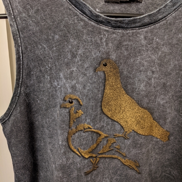 Custom Pigeon Muscle Tee Crop Top - Picture 4 of 6